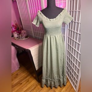 Simplee | Green Polka Dot Dress